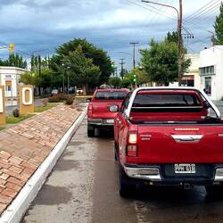 Toyota Hilux, of course, very popular here... and a lot of red ones!