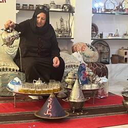 Moroccans pour their tea from a height to show their respect and hospitality.