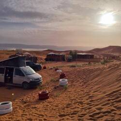 Morgenstimmung im Desertcamp Tinfou.