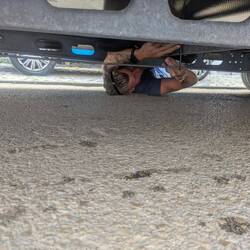 ...weil sich die Halterung vom Bremsseil gelöst hat! 😬