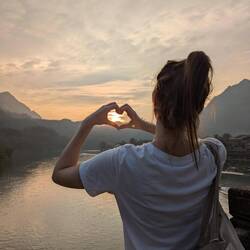 Sunset over Nong Khiaw