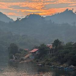 Sunset over Nong Khiaw