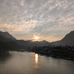 Sunset over Nong Khiaw