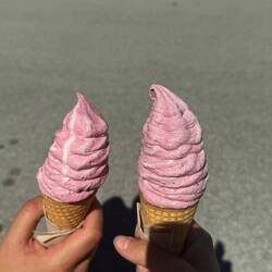 Eiscreme mit echten Früchten