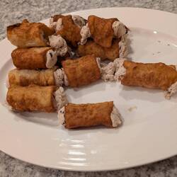 Peter made his homemade Cannolis