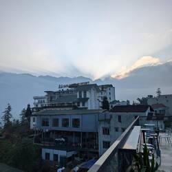 View back up to the summit just after the sun disappeared behind Fansipan