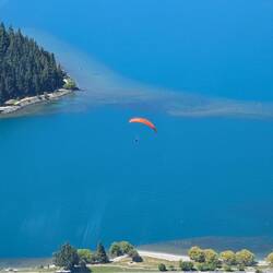 Out over the lake.You could hear people screaming for joy.Screaming because they're scared not sure