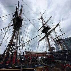Replica of the Endeavour - Captain Cook's ship from 1768-71 world voyage. 30 km of rigging...