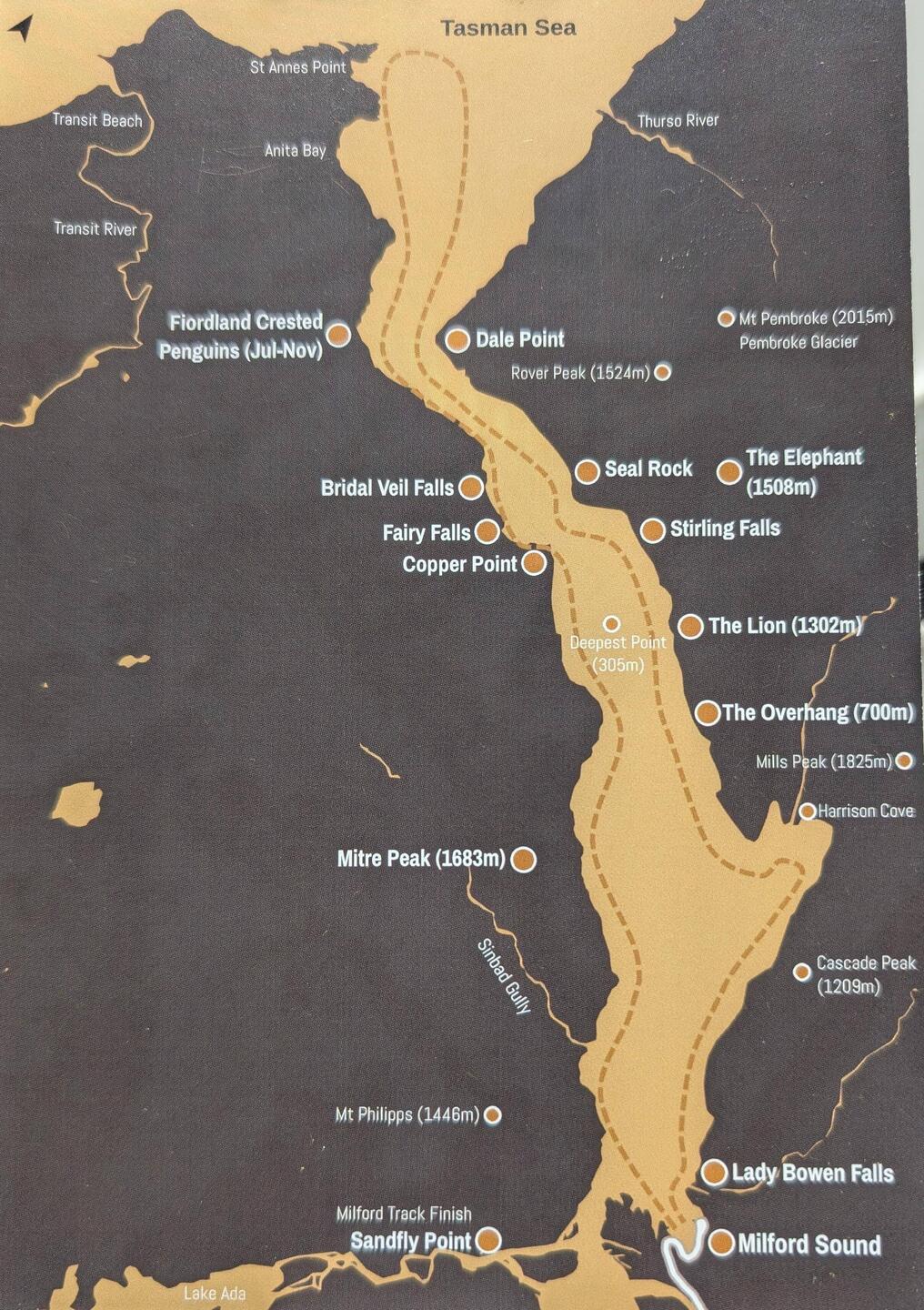Milford Sound map