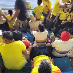 Unser Sitzplatz - die Treppe