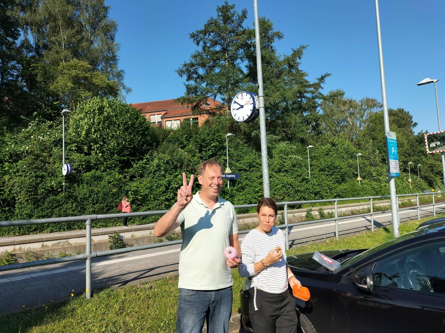 Die erste Etappe war das schöne Bad Segeberg. Hier kamen Lynn und Nils dazu.