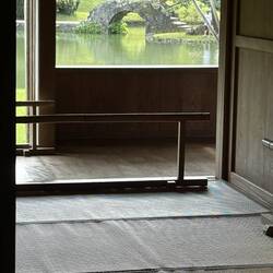 Picture of bridge looking out from house.
