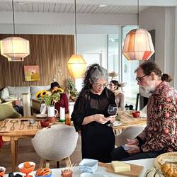 Emi and Mark talking passionately about books