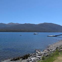 Te Anau. Anlegestelle für Wasserflugzeuge.