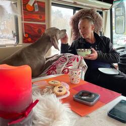 Kaffeepause bei Regen