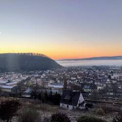 Sonnenaufgang über Ebelsbach (leider heute früh nicht so schön)