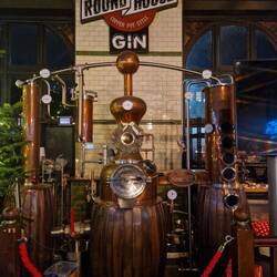The copper still where Roundhouse Gin is created