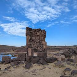 A ruined chullpas