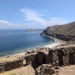 Incan ruins on Island of the Sun