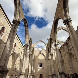 Ruins of the church that lost its ceiling in the earthquake