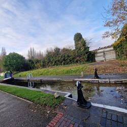One of 11 locks today. Vicky fished a motorbike helmet out of this one.