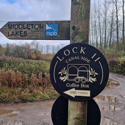 We didn't get a photo of the coffee shop in the horsebox but here is the sign