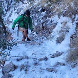 Guadalupe peak trail, snow and icy 🥶
