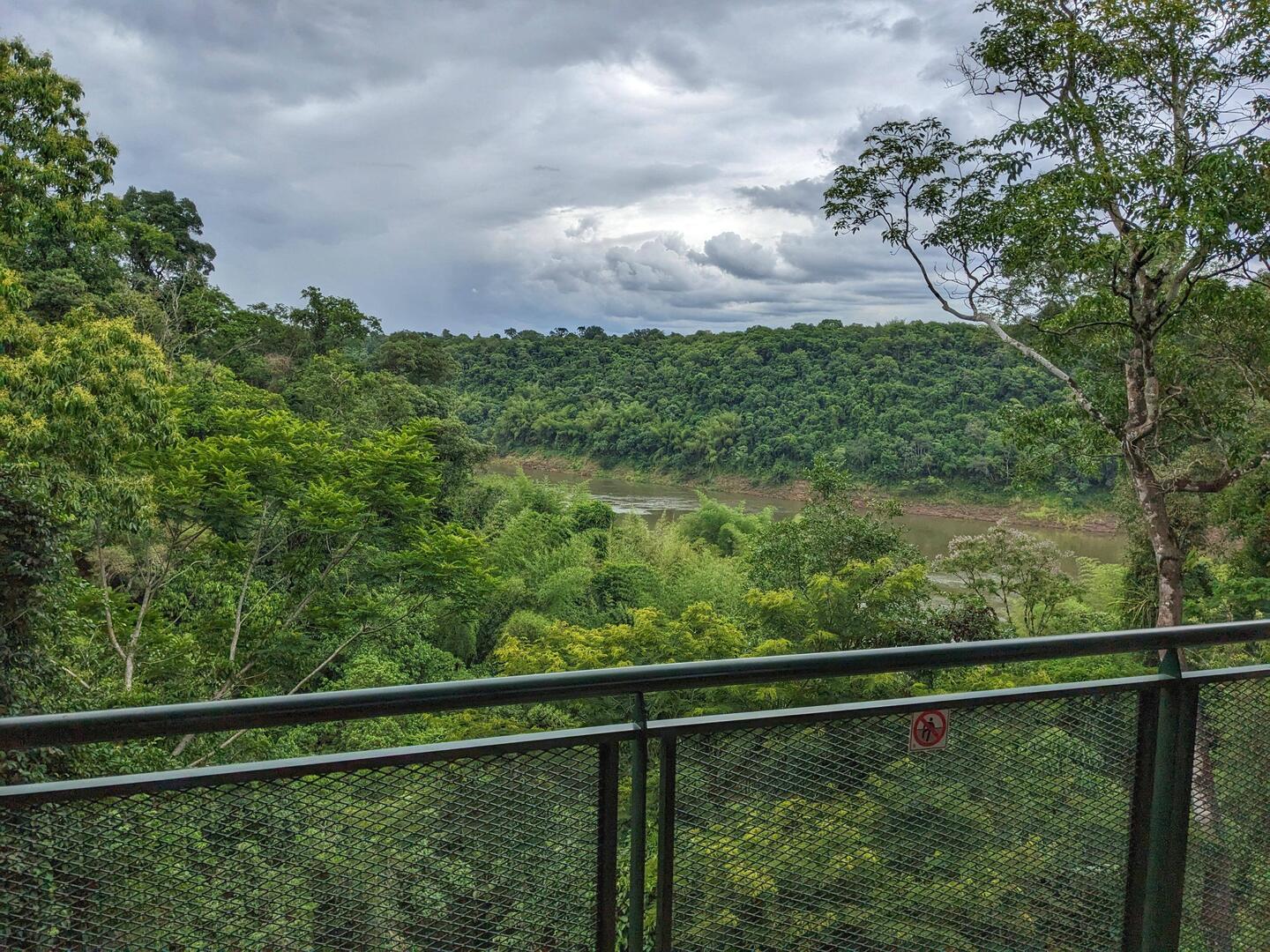 The view from our room across the Iguazu River to Brazil.
