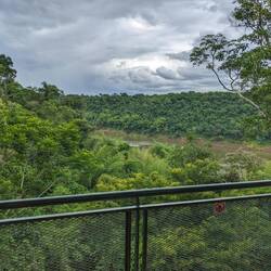 The view from our room across the Iguazu River to Brazil.