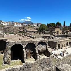 Herculeum with Vesuvius in background