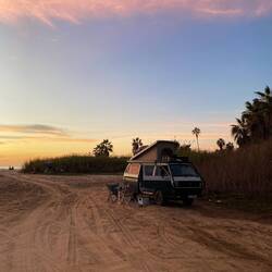 Campspot im Abendlicht