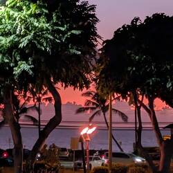 Another lovely sunset with our Tiki lamps