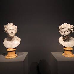 2 bustes du Bernin : ame sauvée et ame damnée