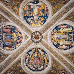 Voûte peinte par le Perugin (maître de Raphaël) dans la chambre de l'incendie de Borgo