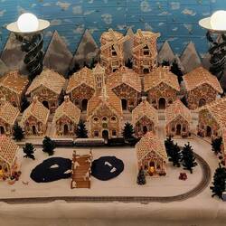 A gingerbread Christmas village