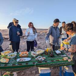 Sunset pisco sours and snacks