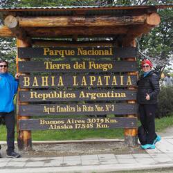 Am südlichsten Punkt im Nationalpark "Fin del Mundo"