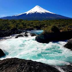 Osorno Volcano seen from "Salto del Petrohué".
