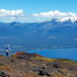 Trekking on the Osorno volcano.