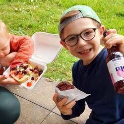 Happy to have a breakfast