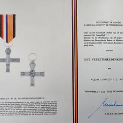 Resistance Cross awarded to Wolzak family personally by Prince Bernhardt