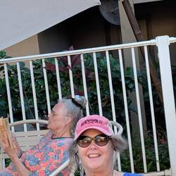 Relaxing by the pool