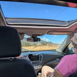 Our rent a car has a sun roof