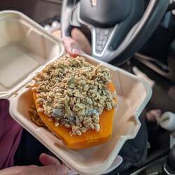 Papaya filled with Chia Pudding