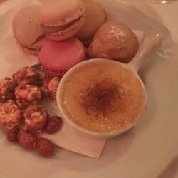Creme Brulee, Macarons, Popcorn