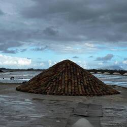 Salt protected over winter under terracotta roof tiles