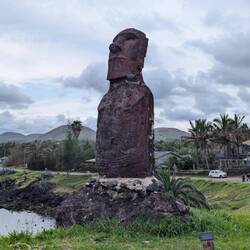 A moai in town