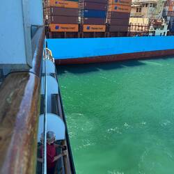 Close as it gets to the container ship