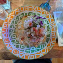 Tim had chicken enchiladas