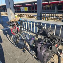 Warten auf den Zug in Nürnberg Hauptbahnhof. Da war ich noch entspannt, bis die Gleisänderung kam...